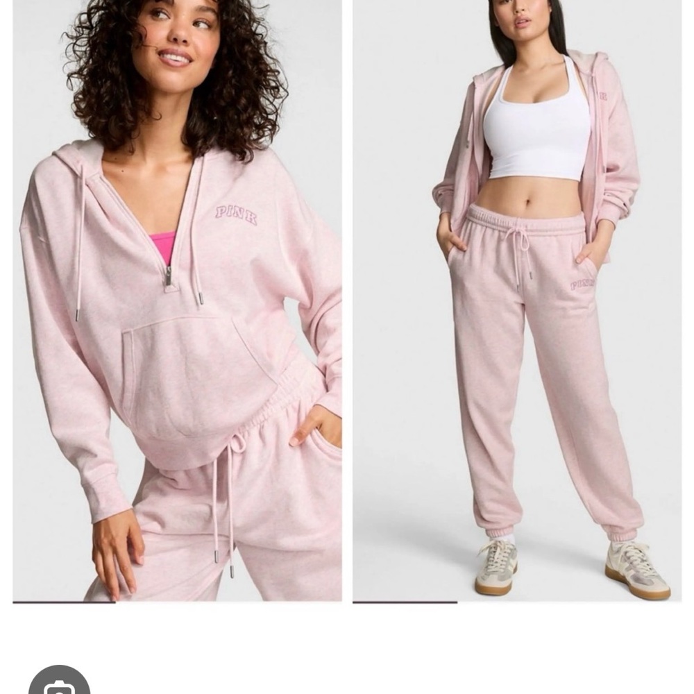 Victoria secrets PINK Light Pink Zip Hoodie & Sweatpants SET